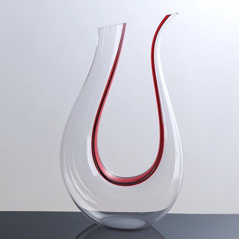 Factory Cheap Price Irregular Decanter Hand-Brown Lead Free Crystal Decanter