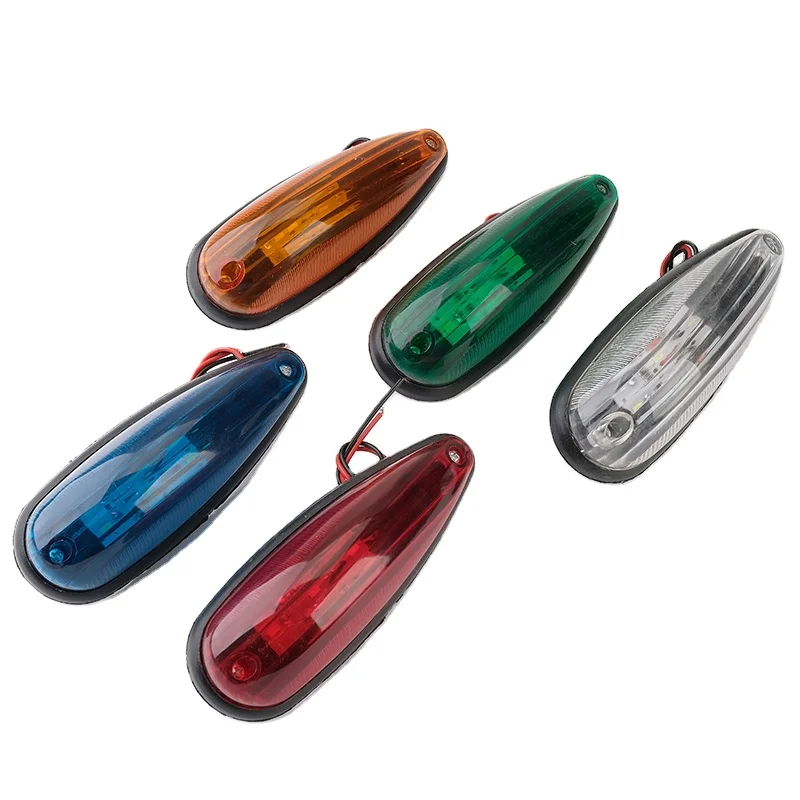 4pcs/set 12 24v amber led side flashing marker lights for truck trailer