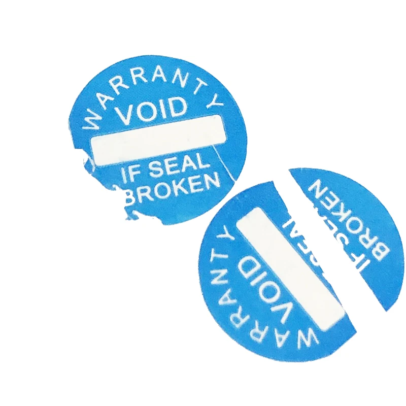 Destructive Vinyl Label Round Warranty Expired Date Egg Shell Stickers