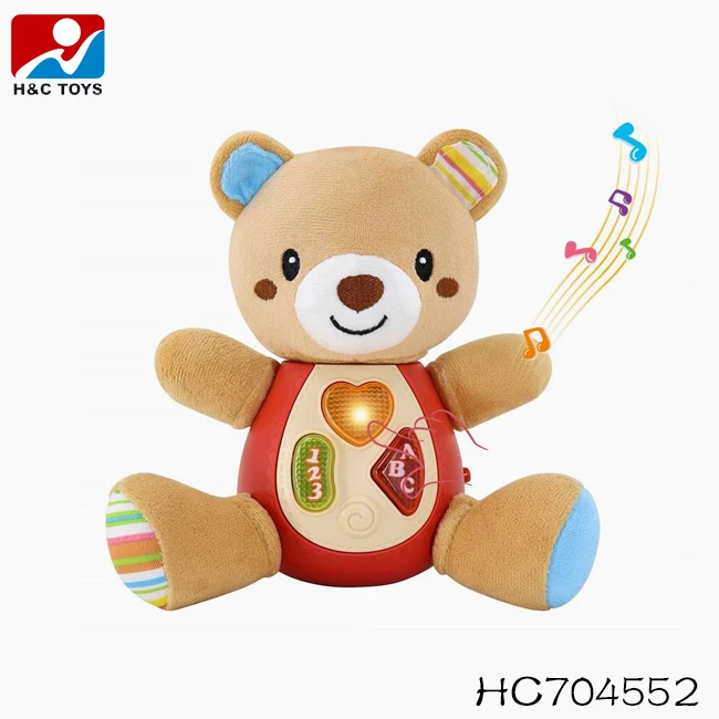 Education toy for baby battery operation little giraffe with light and music stuffed animal toys plush