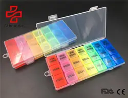 2022 Athmedic Еженедельный разделитель радужного цвета для пищевых продуктов, 21 кейс для таблеток, Органайзер