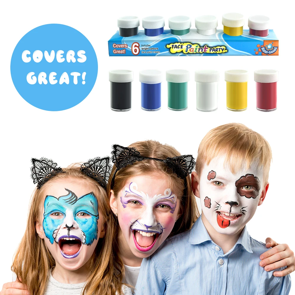 Wholesale Natural Water Activated Face Paint Set Party Makeup Professional Kids Diy Body Face Painting Kit