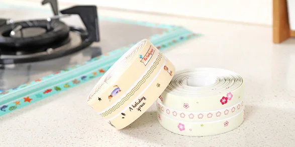 Kitchen Bathroom Good Sealing Non-trace Adhesive Waterproof Mildew Proof Anti-mold Tape PVC Material Wall Glue Crack Repair Seal