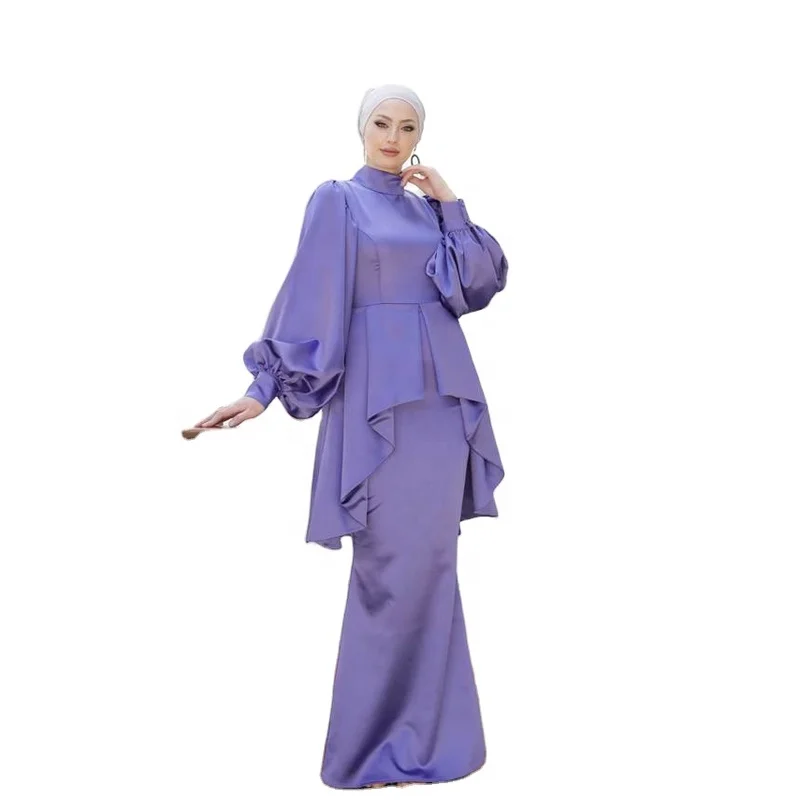 MOTIVE FORCE Boutique Clothing Women New Style Beautifully Islamic Clothing Women Abaya  Party Satin Muslim Dresses Designs