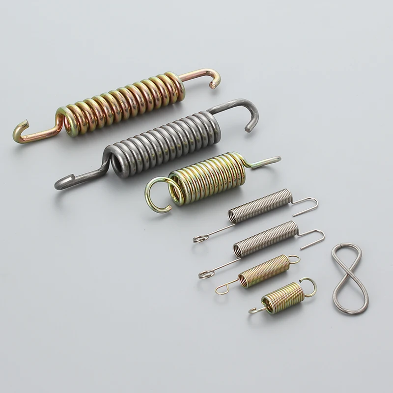 Wenzhou processing machinery switchgear 0.8 tensile spring stainless steel German tension spring/English hook double hook spring