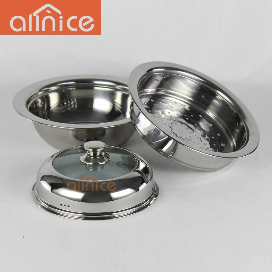 ss201 Glass stainless lid two-ply optima japanese stainless steel food steamer pot