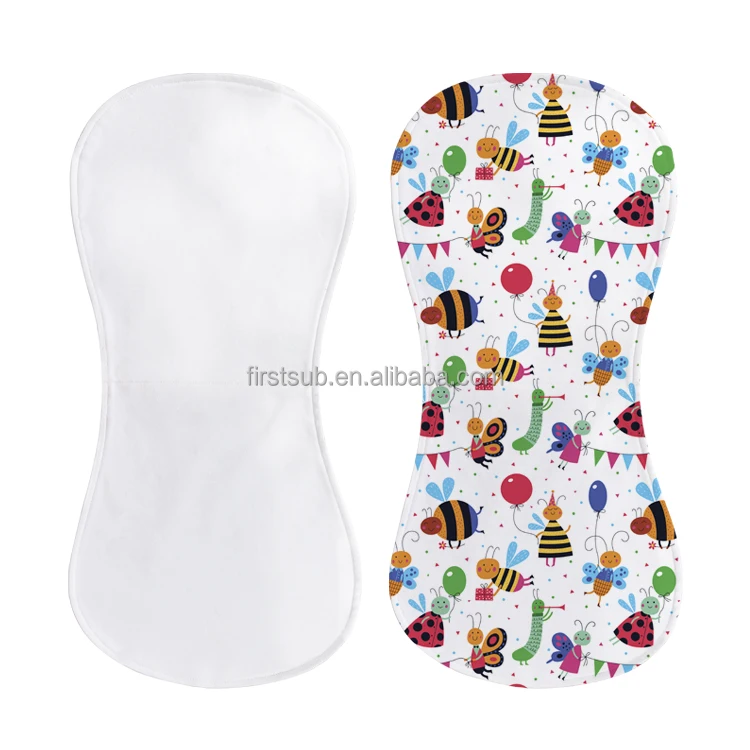 High Quality Cheap Sublimation Baby Burp Cloth Polyester Soft Baby Peanut Burp Cloth Blank