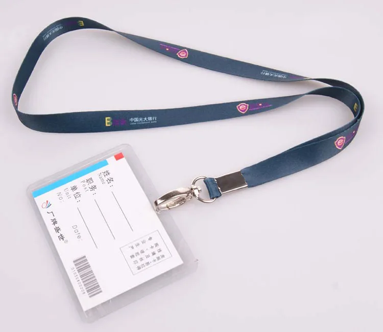 2020 custom design polyester neck name tag holders lanyard