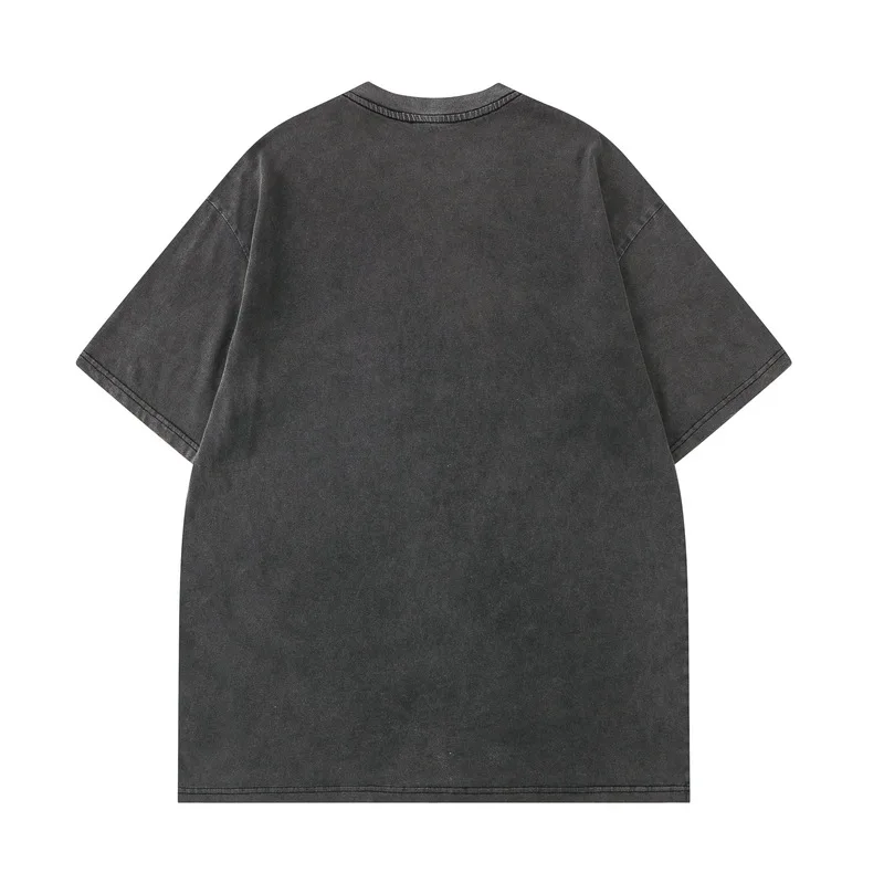 AIPA Custom Oem 220 Gsm Washed T Shirt 100% Cotton Virgin Mary Digital Printing Casual High Street Streetwear Top Tees