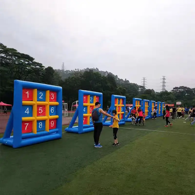 High Quality Sports Game Soccer Door For Kids Adults Football Training Inflatable Digital Nine-Box Grid Football Game