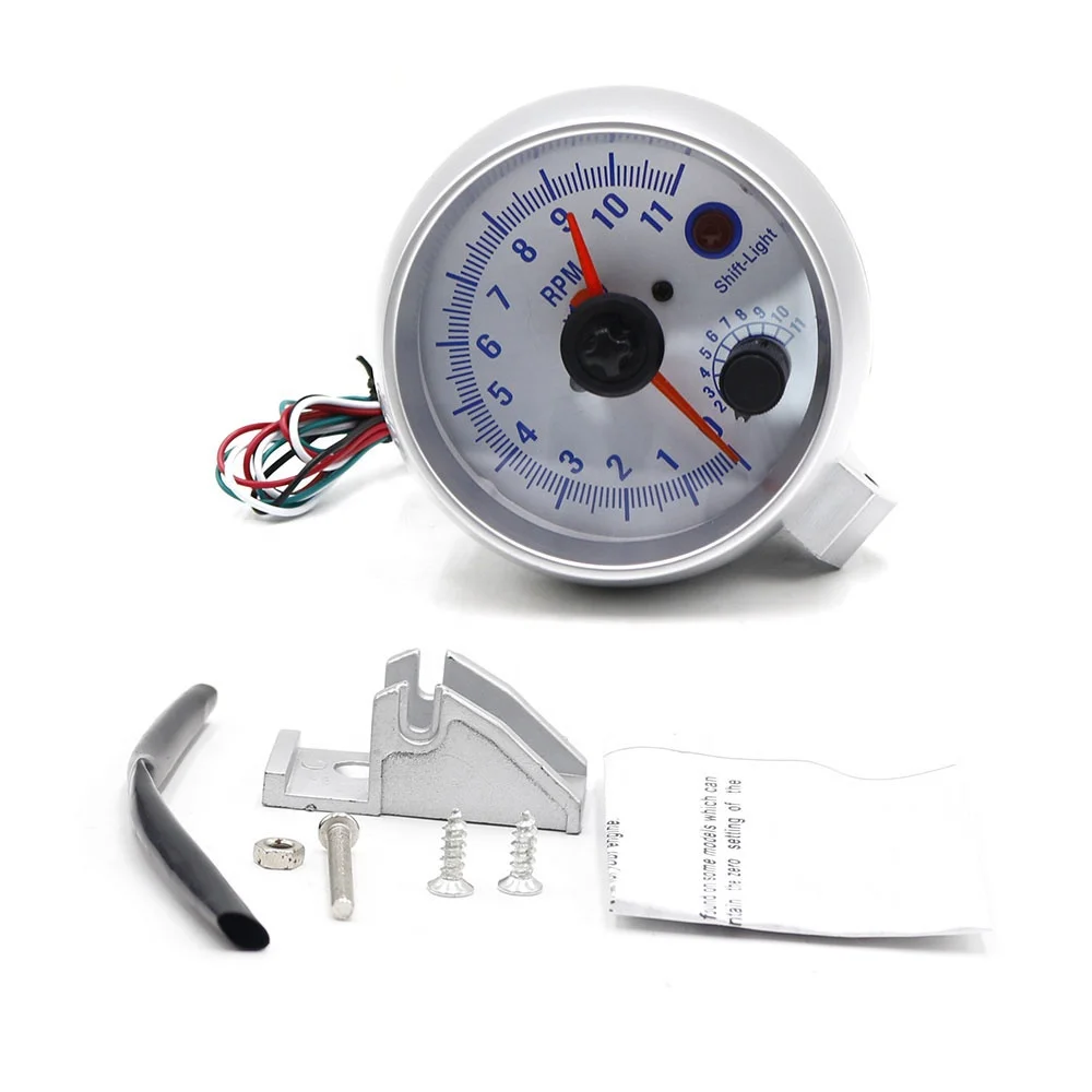 Car Tachometer 3.75 inch 0-11000 Rpm gauge Tachometer Double pointer Car meter