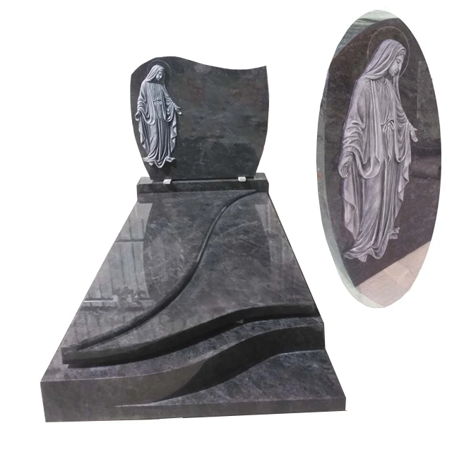 Indian Aurora antique laser etched red granite  tombstone headstone memorial pierre tombale