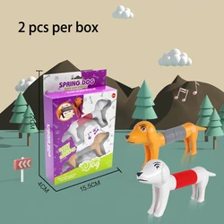 Sensory Colorful Stretch Decompression Pipe Toys customized Amazon Plastic Funny Fidget Pop Tubes Dog