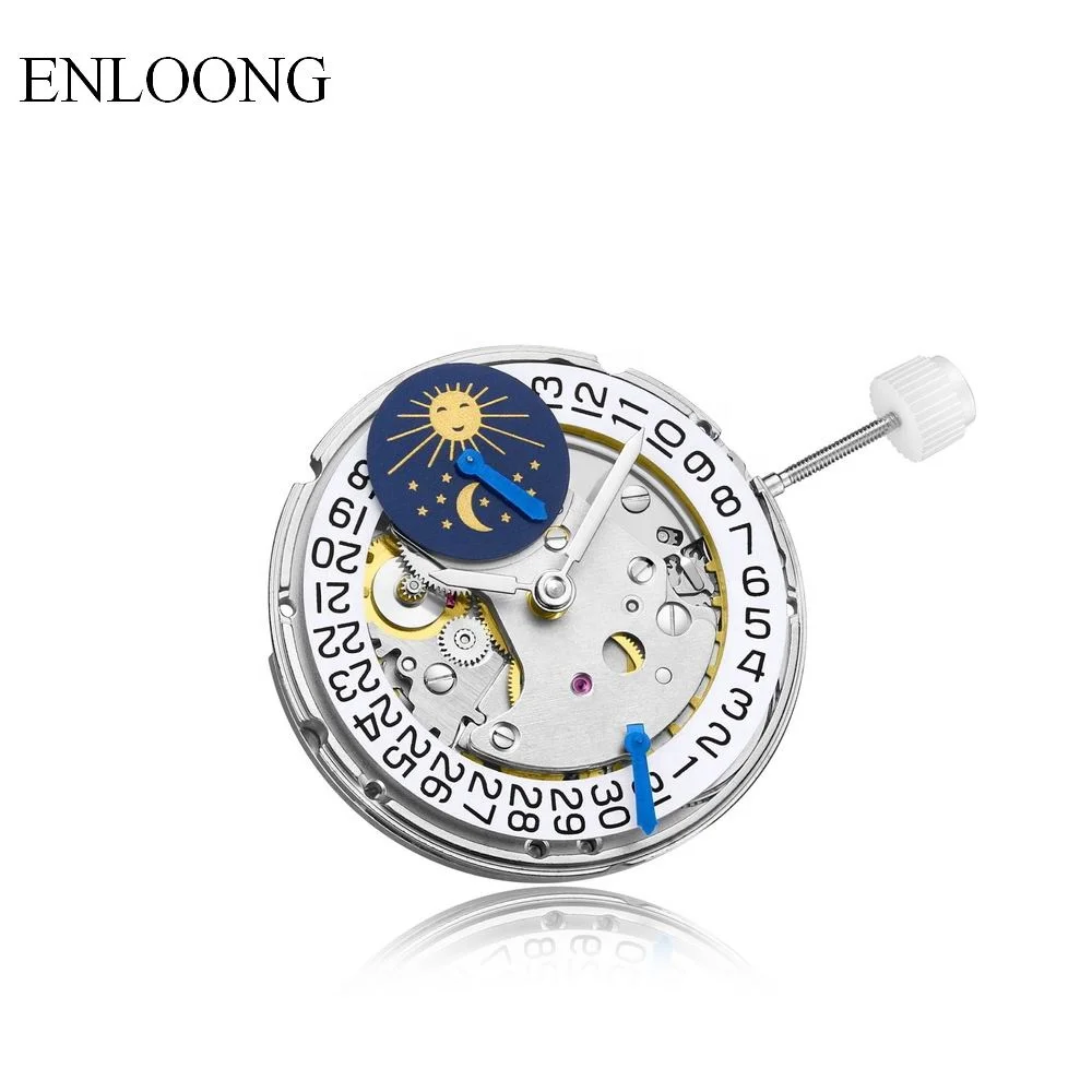ENLOONG Modified 2824 Mechanical Movement 6H Sub Second Moonphase OEM Logo Automatic Watch Movement