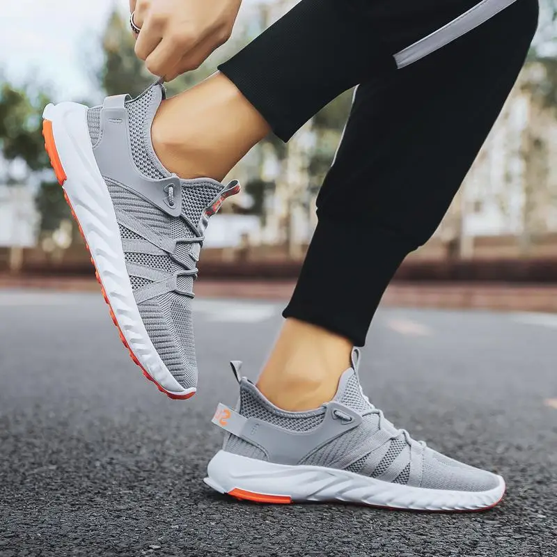 
Custom logo knit woven white fashion sport shoes men sneakers stocklot 