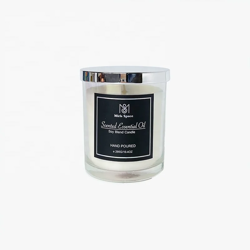 Clear Dazzling Electroplated Rainbow Iridescent Custom Logo Glass Candles Wholesale Soy Wax Natural Luxury Candle Jars With Lids