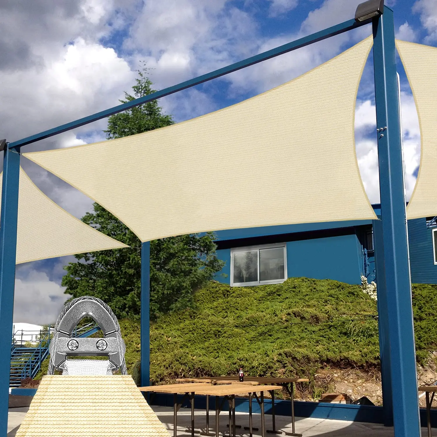 Factory Supply custom sizes and color rain proof outdoor sun shade sail sun shades cover