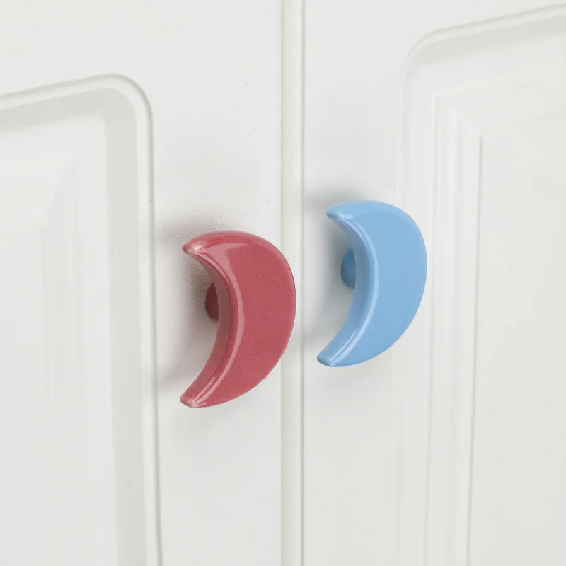 JAYA Modern Colorful cute kids Drawer Cabinet  Round Kitchen Pulls Ceramic Handle door knob