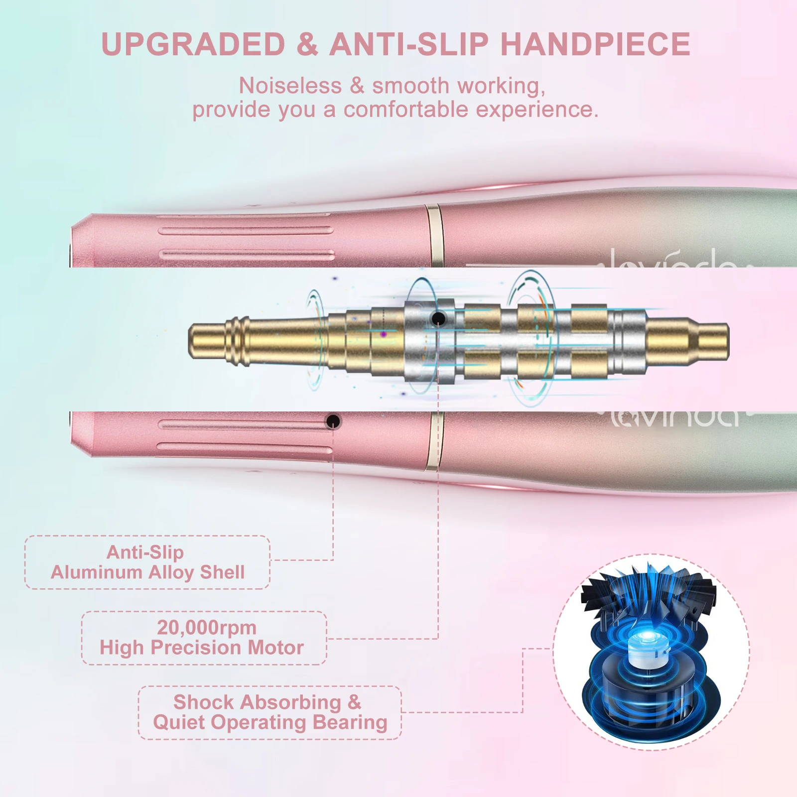 Professional Manicure Pedicure Drills for Acrylic Nails Gel Polishing Shape Tools with Bits and Sanding Bands Efile Nail Drill K