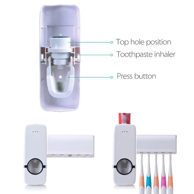 B535 multi-function toothbrush rack+ toothpaste dispenser