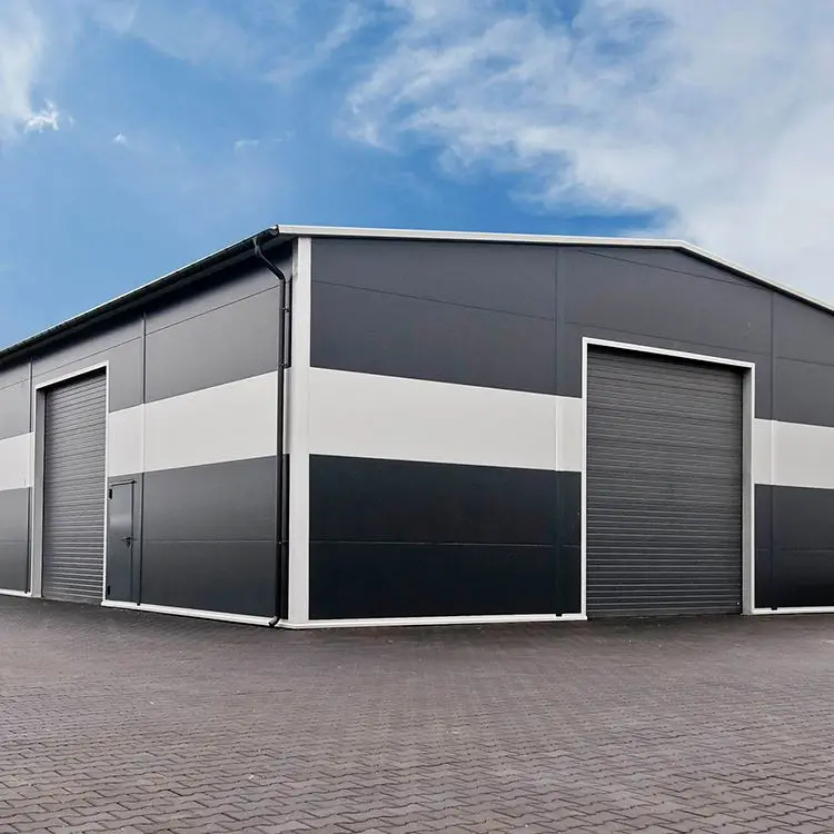 Large Span Fireproof Alc Panel h Beam Pre-Engineered Steel Structure Warehouse / Workshop Construction Design