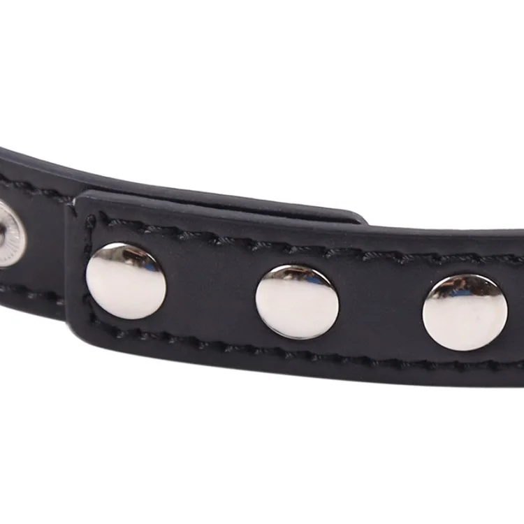 Bondage PU Leather Choker, Collar with Round Metal Ring for Female