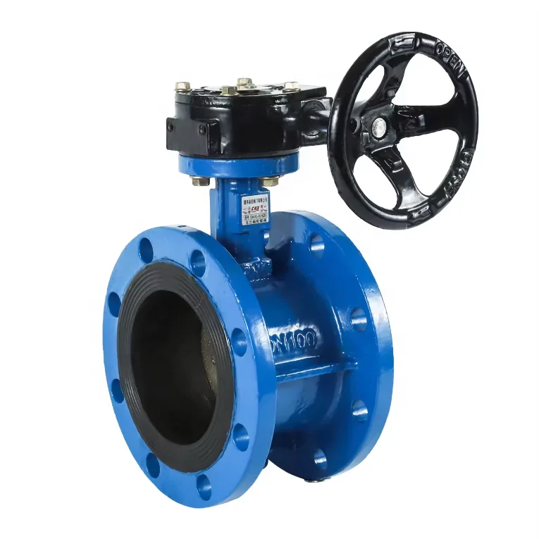 Pn16 Ductile Iron butterfly valve Gear type handwheel Butterfly Valve Double flange butterfly valve