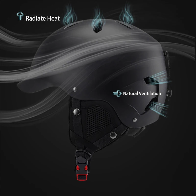 ABS Shell + EPS Foam Brim-style Design Adjustable Fit Ski and Snowboard Helmet for Men Women and Youth