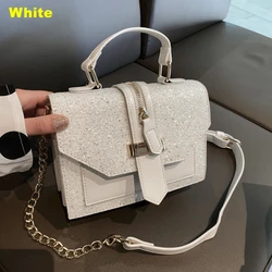 GS292 новая однотонная маленькая квадратная сумка из искусственной кожи с блестками в стиле ретро 2021 Портативные модные сумки-мессенджеры на одно плечо