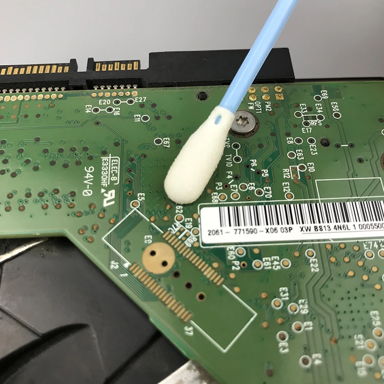 GI Long Plastic Cotton Bud Swabs Q Tip Cleaning Industrial Cleanroom Foam Swab