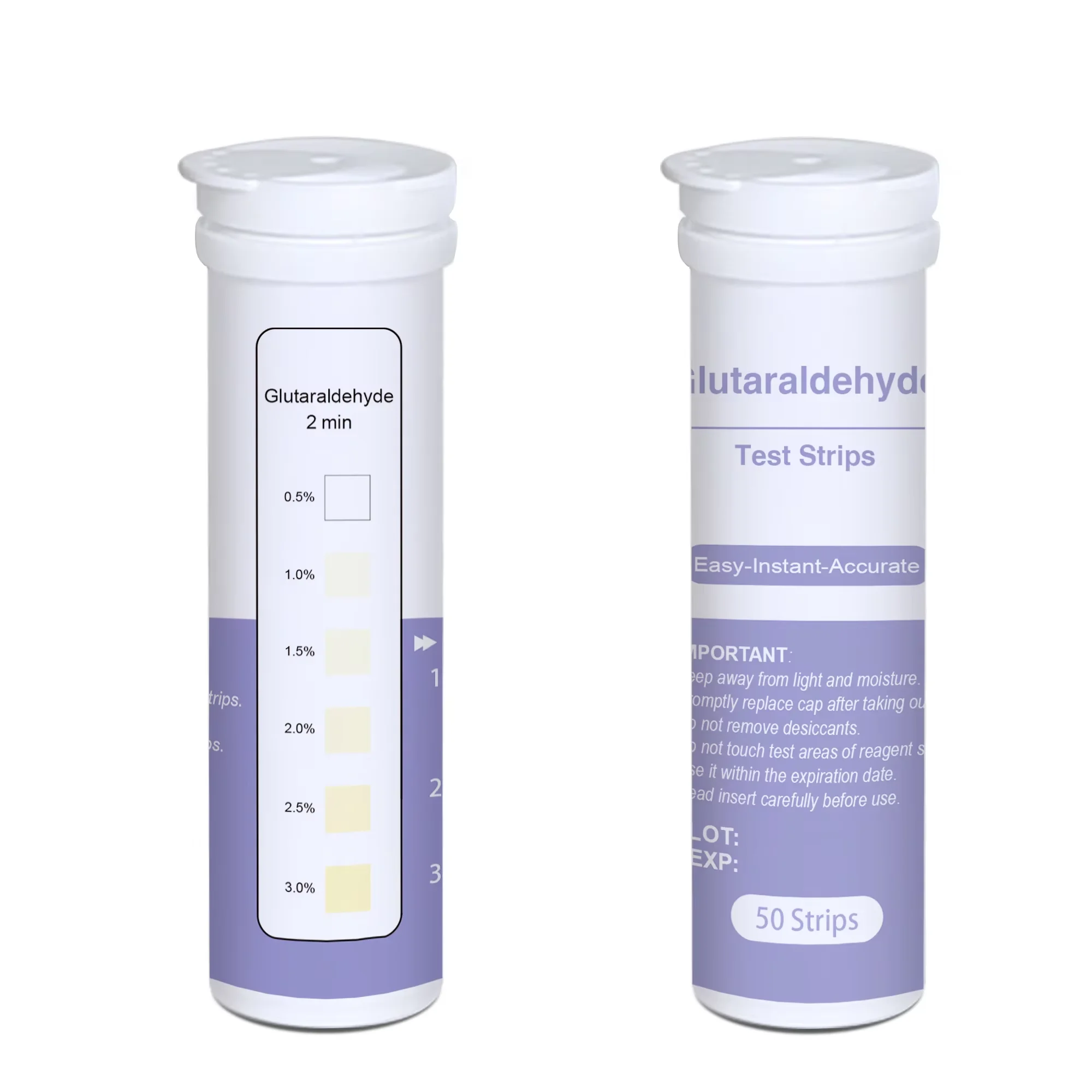 Professional hospital use glutaraldehyde concentration test strips