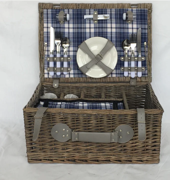 directly supply empty  Wicker Picnic Basket Set For 2 Person -