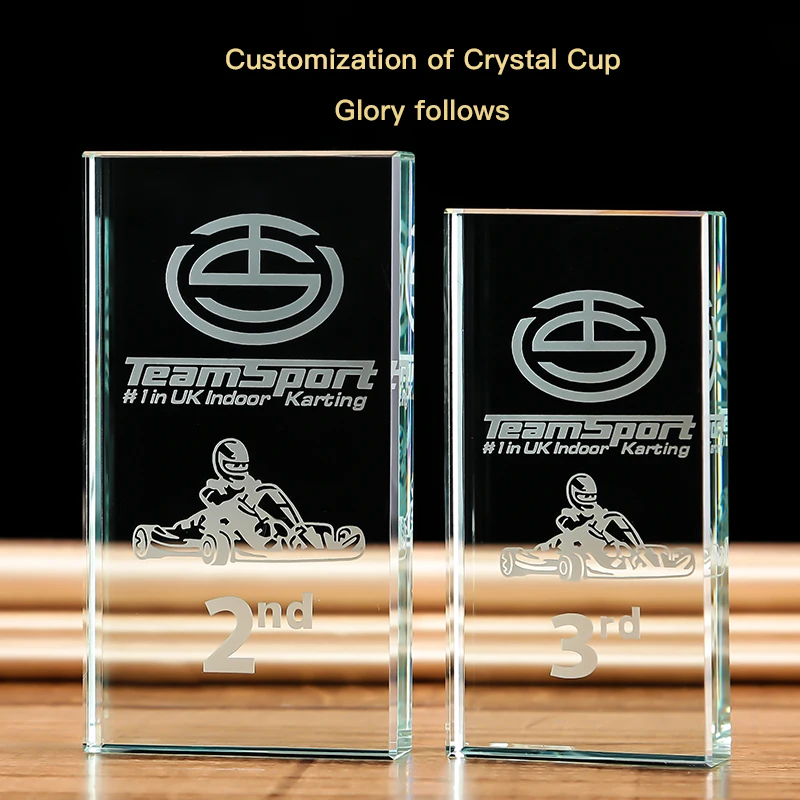 Crystal jade glass cube awards 2d 3d laser engraved design custom logo