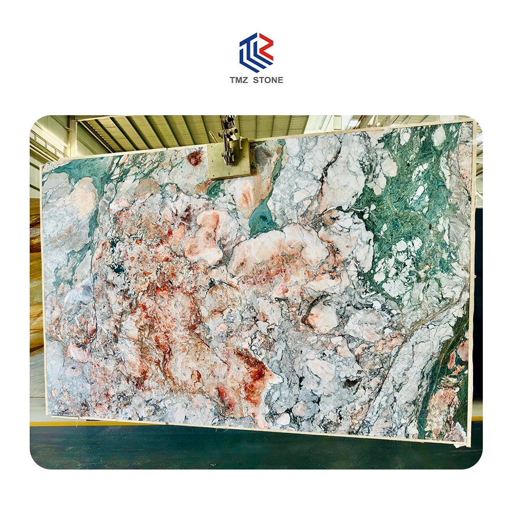 TMZ OEM/ODM Cambodia Four Season Pink Marble Countertops Floor Tiles Vanity Tops for Interior Decoration Luxury Projects