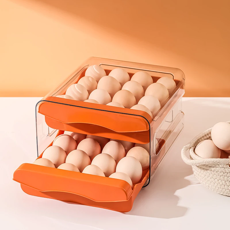 Wannuo Practical family egg storage box Wholesale household double egg storage rack in kitchen