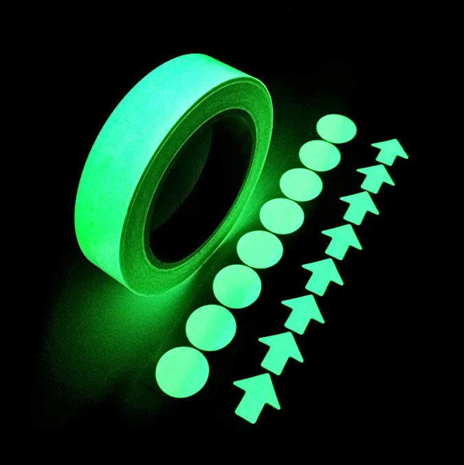 printable adhesive night super bright photoluminescent glow in the dark luminous pvc vinyl film paper tape for light safety sign