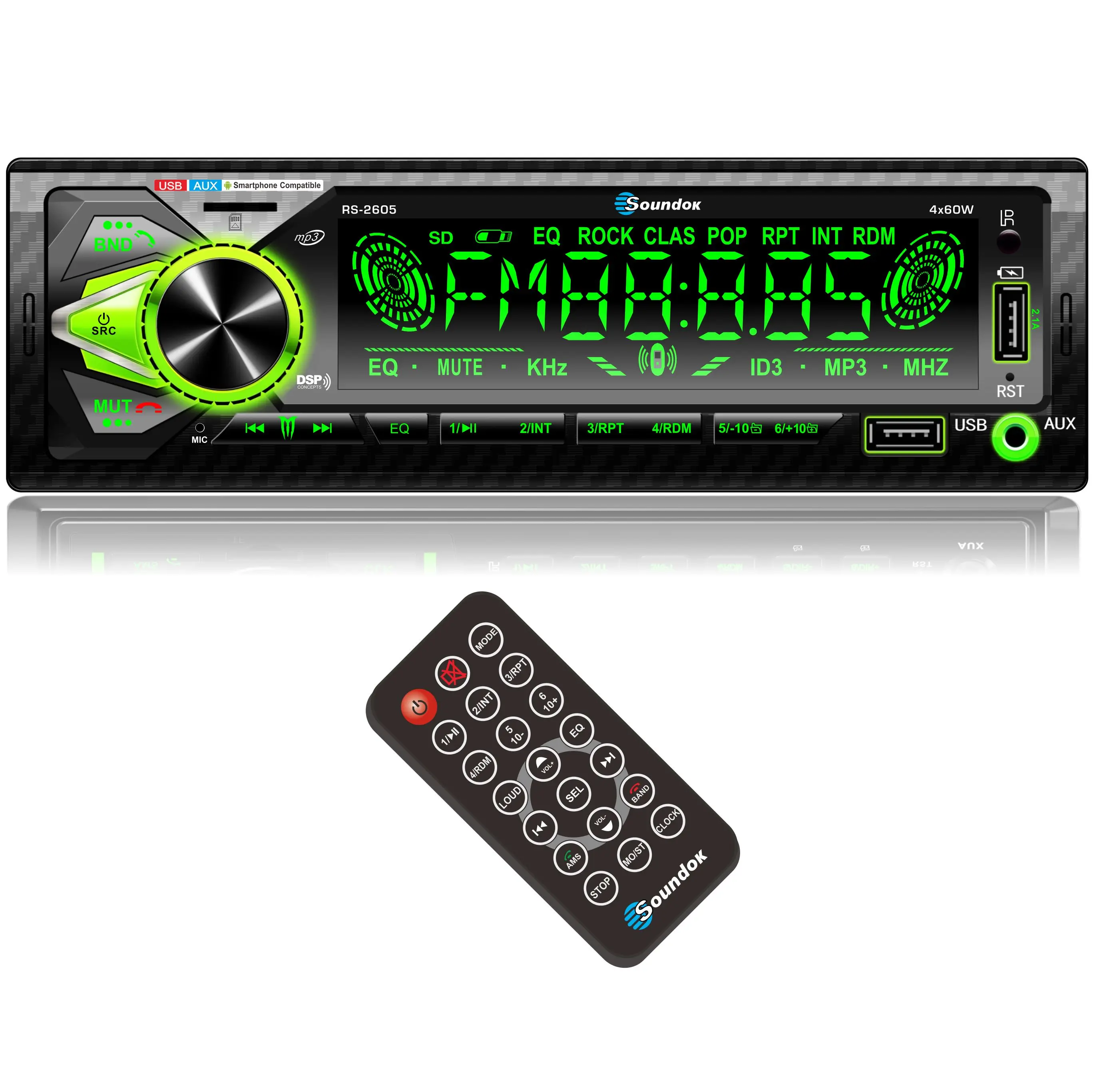 Soundok | Dual Electronics XDM290BT Single Din Car Stereo CD Player USB MP3 WMA Siri Google Assist Button
