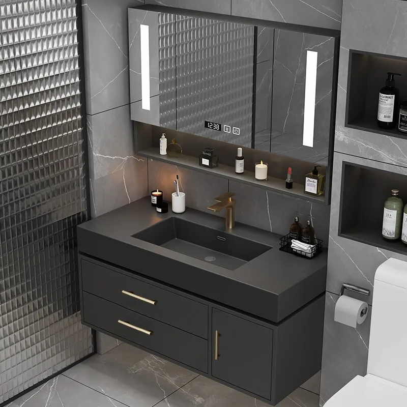 2023 Custom new style 40 inch Floating wall 1 Sink hanging 2 Drawers bath furniture Bathroom Vanity Cabinet