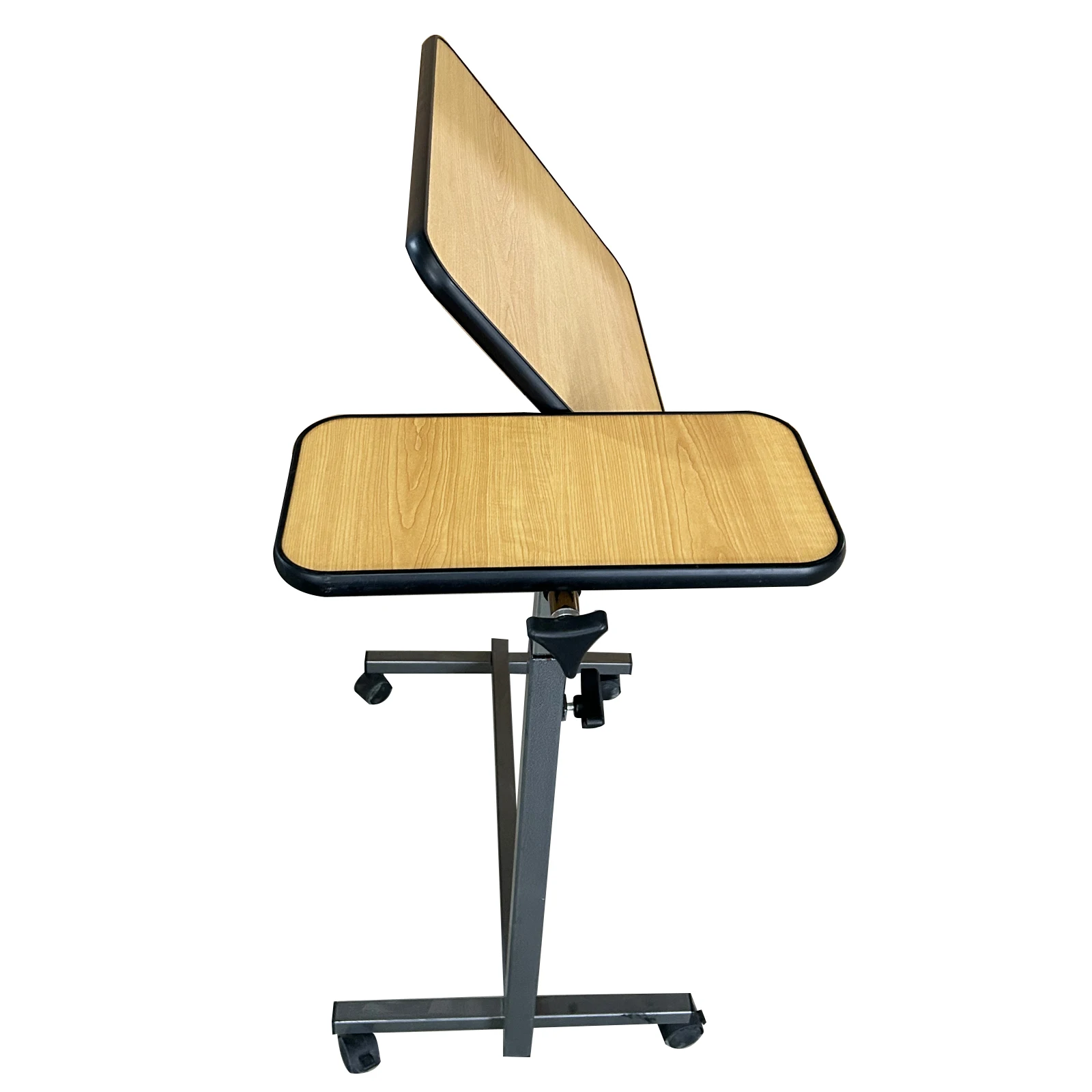 high quality clinic movable hospital home furniture medical adjustable over bed rolling sofa bed side table with casters