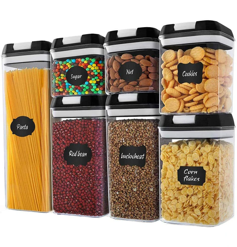 Factory Manufacturer Custom Storage Box & Bins Transparent Tote with Handle Stackable Clear Food Cereals Lid Container