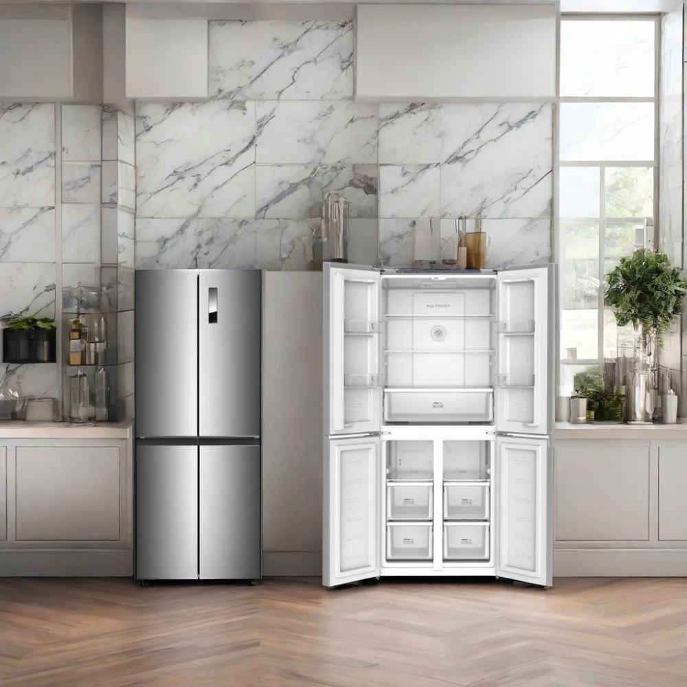 KDCD350W Stainless Steel Electric Portable No-Frost Compressor New Condition Gas Powered Bottom-Freezer Refrigerator Household