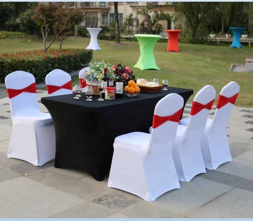 Wholesale Cheap Wedding Stretch Chair Cover White Black Spandex Dining Chair Cover With Strong Foot Pocket Party Favour Decor