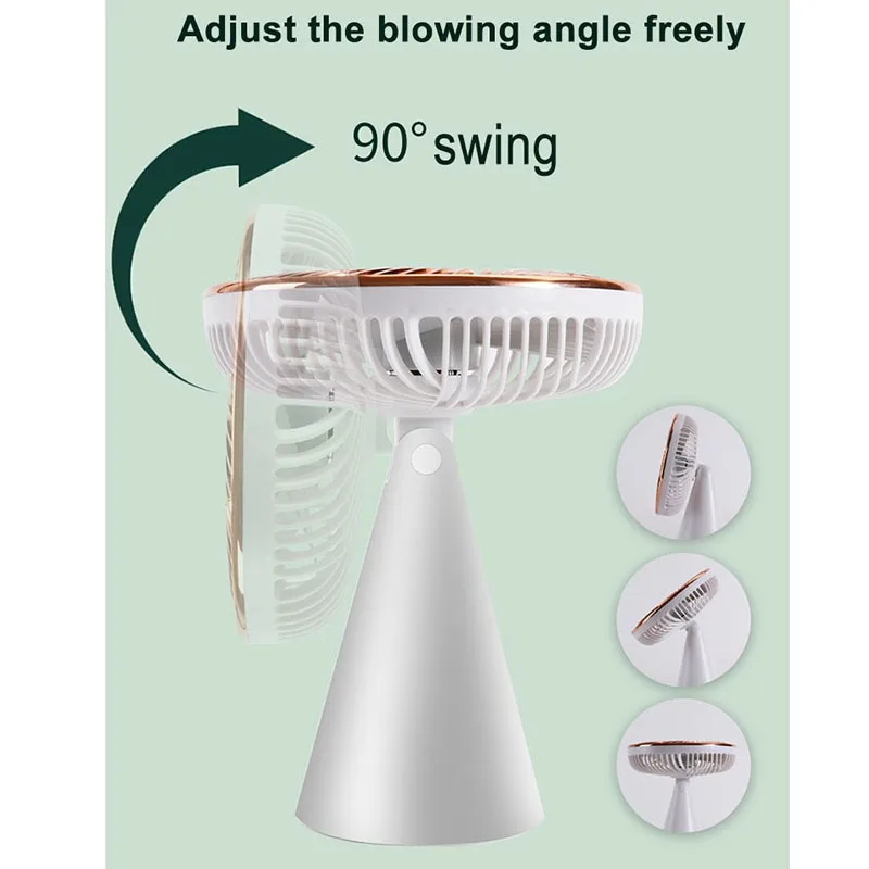Small table standing air cooling fans brushless moto Onde electrical mini usb rechargeable desk fan