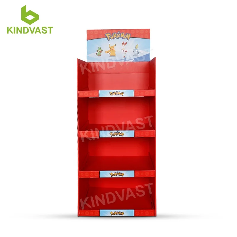 Custom Retail Pos toy Store Kids Cardboard Floor Funko pop product rack Doll Merchandise Paper Display Stand