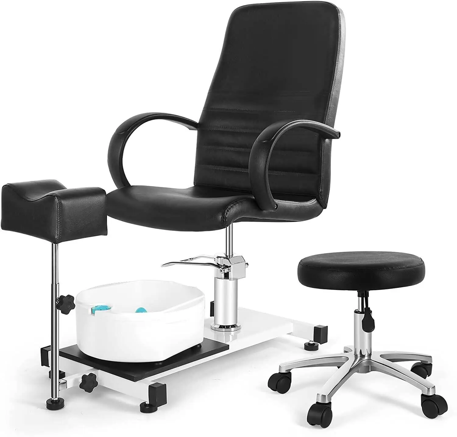 Manufacturers supply black barber chair massage foot electric pedicure chair