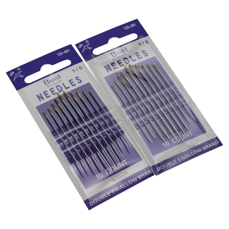 10pcs Wholesale cross stitch needles hand sewing needles Embroidery Needles with Gold Tail 120-081