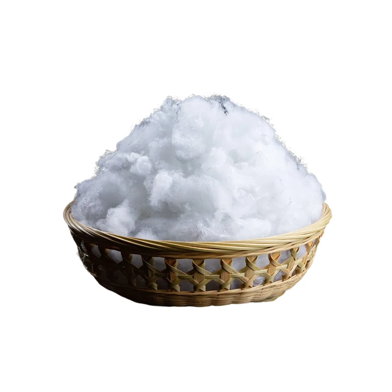 Переработанное кремниевое необработанное белое РЧ-волокно 7D 51 мм твердое Полиэфирное штапельное волокно PSF