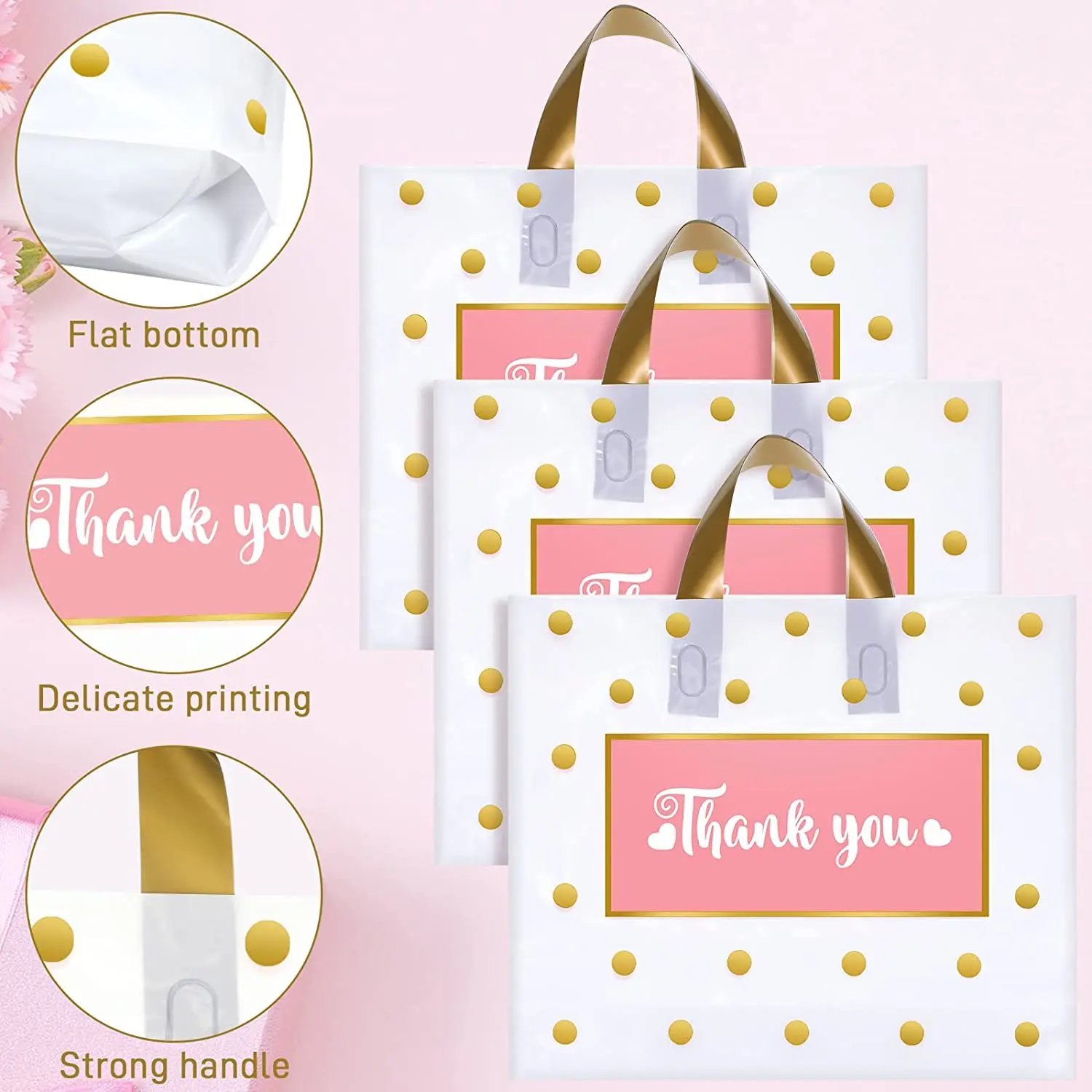 Merchandise Bags Plastic Boutique Bags For Small Business Plastic Retail Thank You Custom Logo Plastic Shopping Bag With Handle
