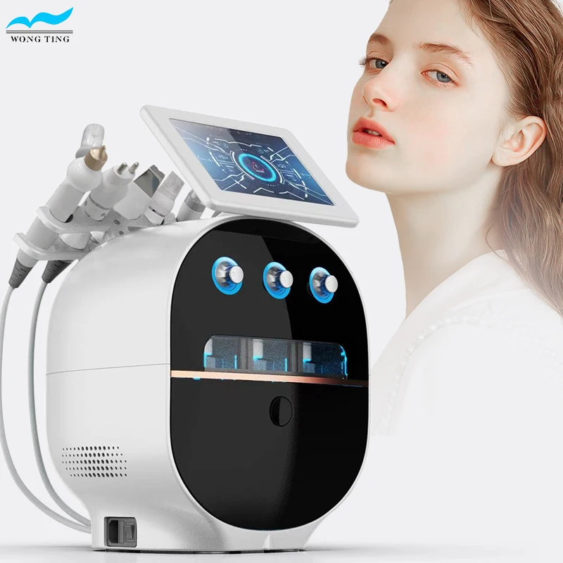 Multifunction Skin Scrubber 6 In1 H2o2 Ems Microcurrent Facial Lifting Oxygen Jet Skin Care Machine