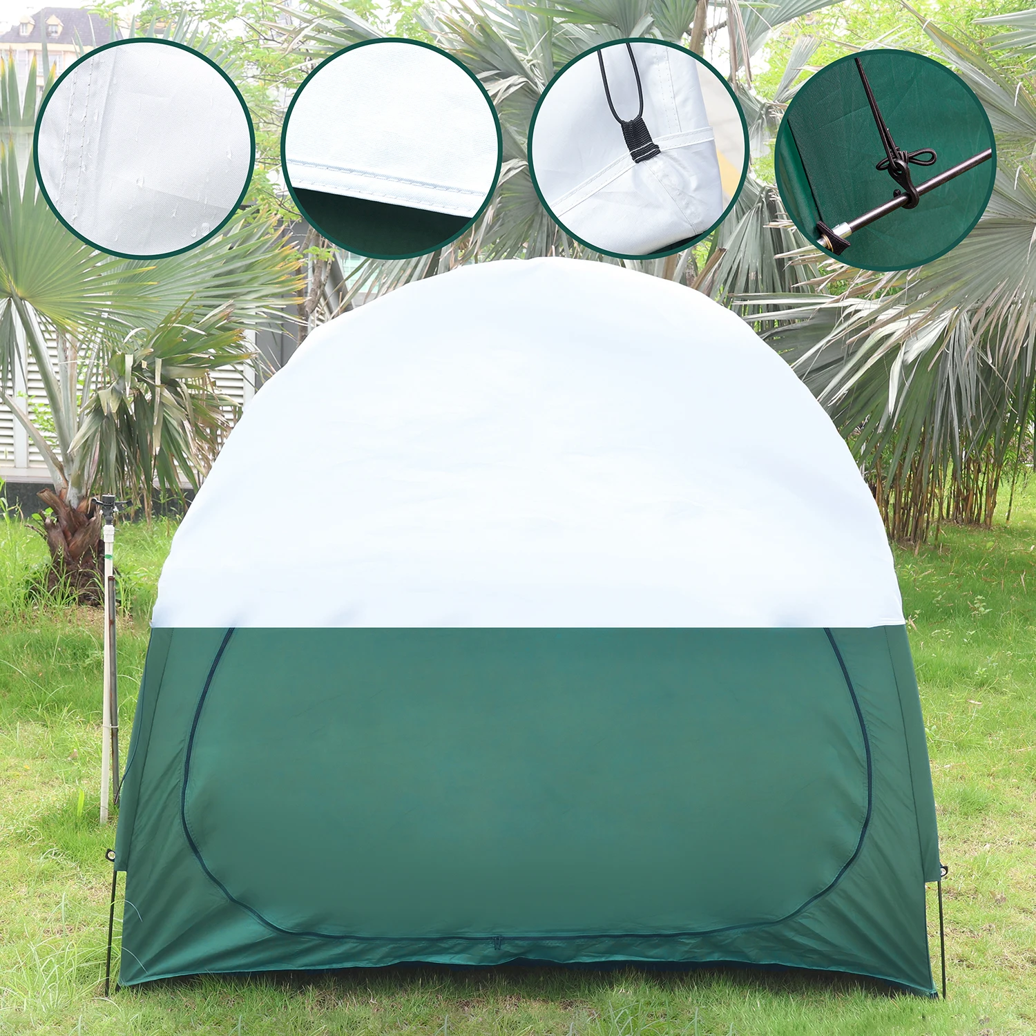 Different Sizes 210D Oxford Thick Waterproof Fabric Outdoor Bike Covers Storage Shed Tent With Rain Cover For 2 Bikes